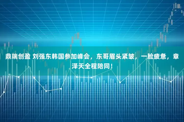 鼎瑞创盈 刘强东韩国参加峰会，东哥眉头紧皱，一脸疲惫，章泽天全程陪同！